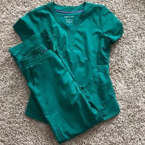Purple label scrubs hunter green